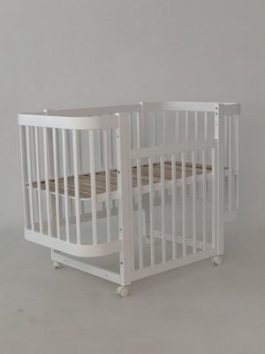 Детская кроватка для новорожденных Мия без ящика с маятником белая mia-01 фото