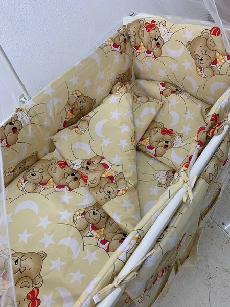 Набір дитячої постелі в ліжечко 9 предметів Gold нейтральний Gold neytral'nyy фото