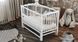Дитяче ліжечко для немовлят ДУБОК Веселка без шухляди маятник з відкидною боковиною бук біле veselka-1-bily фото