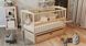 Дитяче ліжечко для немовлят ДУБОК Веселка з шухлядою маятник з відкидною боковиною бук натуральне veselka-2-natur фото