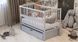 Детская кроватка для младенцев ДУБОК Веселка с ящиком маятник с откидной боковиной бук серый veselka-2-siry фото