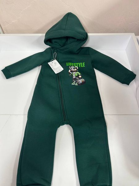 Теплый детский ромпер-комбинезон на флисе "Lifestyle Bear" romper-kombinezon &ldquo;Lifestyle Bear&rdquo; 92 фото