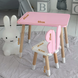 Детский прямоугольный столик 46х60х45 LalaKids Розовый 1022-2 фото 3