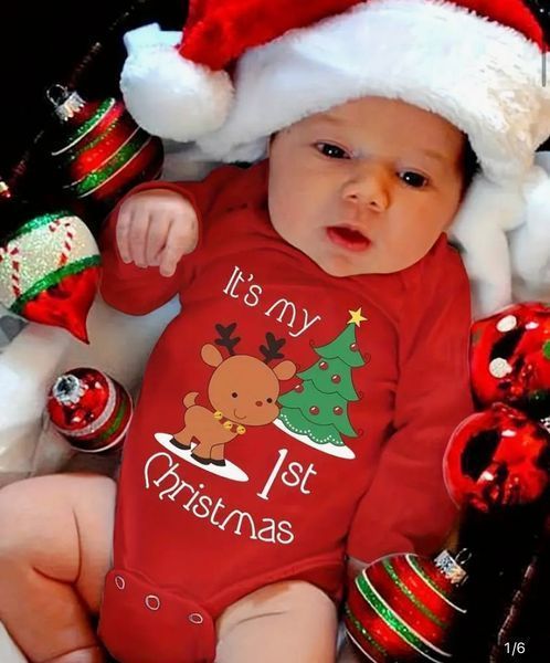 Новогодний бодик для малышей "It's My 1st Christmas" 2-12 міс Novorichnyy bodik dlya malyukiv "It's My 1st Christmas"  фото