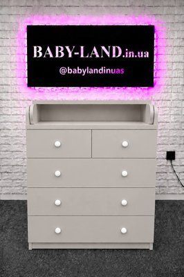Комод 3+2 шухляди з ручками Babyland Кашемір k-bl-32-01 фото