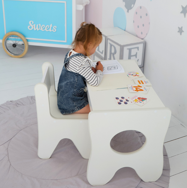 Детский игровой столик с ящиком 70х45х51 см Белый TD-45306 фото