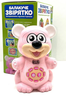 Розовый музыкальная игрушка Limo Toy Говорящий зверек Мишка рассказывает стихи и сказки FT 0043AB фото
