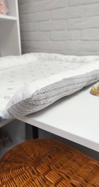 Пеленатор - матрас на пеленальный столик або комод Корона біло-сіра Pelenator - matras na stolyk abo komod Korona bilo-sira фото
