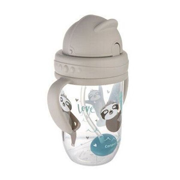 Кухоль-непроливайка Canpol Babies Exotic Animals з трубочкою та обтяжувачем 270 мл Сірий 56/606_grey фото