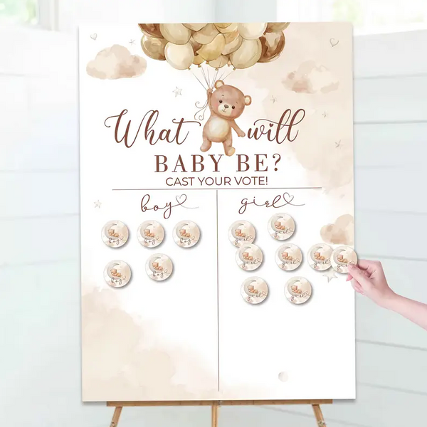 Постер для голосування на гендерній вечірці "What will baby be?" "What will baby be?" фото