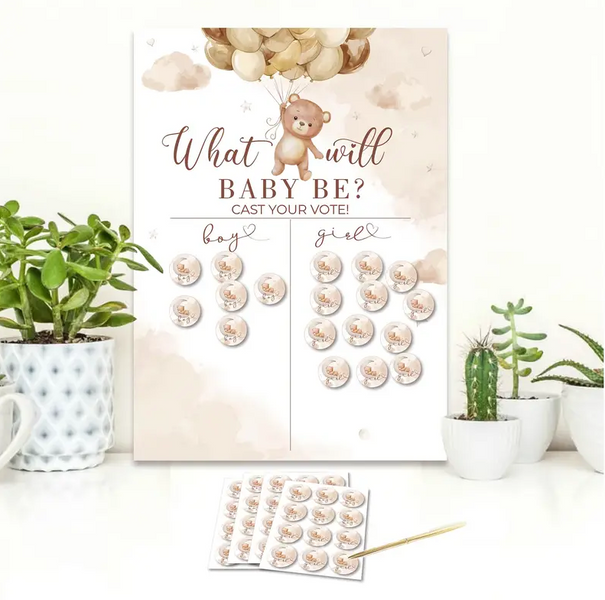 Постер для голосування на гендерній вечірці "What will baby be?" "What will baby be?" фото