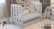 Детская кроватка для новорожденных ДУБОК Шарик SH-02 маятник, откидной бок бук серый 625942-02 фото