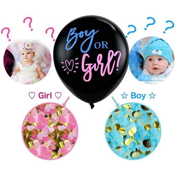 Повітряна куля з конфетті з визначенням статі дитини Baby Shower  Baby Shower  фото