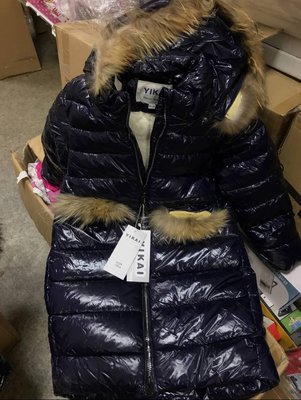 Куртка зимове пальто з натуральним хутром Чорне YIKAI 128 см Chernoye YIKAI 128 sm фото