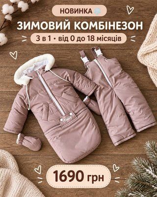 Зимний комбинезон 3 в 1 Teddy Пудровый Teddy Pudrovyy фото