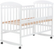 Детская кроватка для новорожденных Наталка ОБО откидной бок ольха белая 625214 фото 1