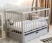 Дитяче ліжечко для новонароджених ДУБОК Еліт з ящиком, маятник, відкидний бік бук сірий elit2-014 фото