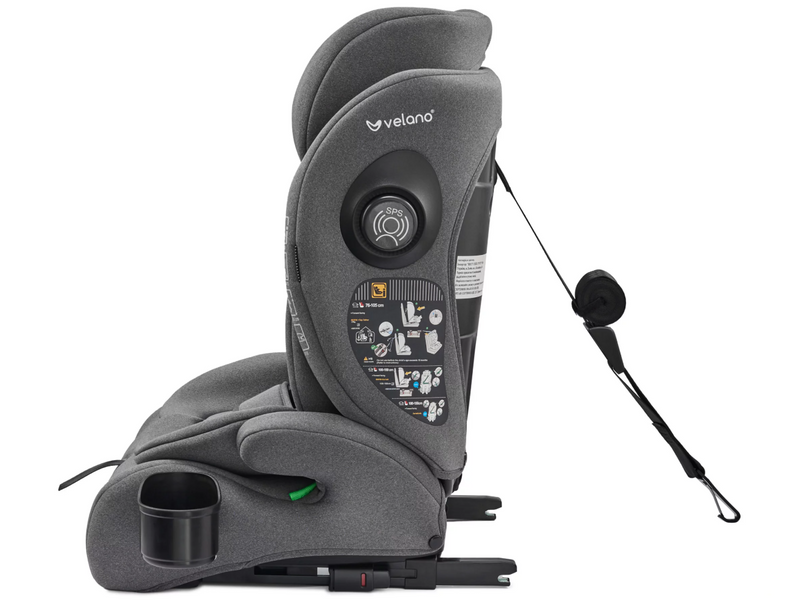 Автокресло VELANO Flexo i-Size 76&ndash;150 см, ISOFIX + Top Tether/ремень, grey 38825 фото