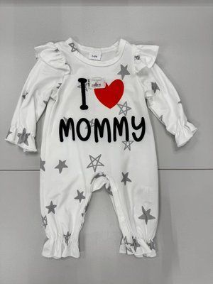 Стильний дитячий комбінезон "I love mommy" Білий kombinezon "I love mommy" Bilyy 0-3 фото