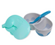 Тарілка дитяча Akuku глибока двосекційна з кришкою та ложкою Сіро-блакитний A0303-GREY/BLUE фото 1