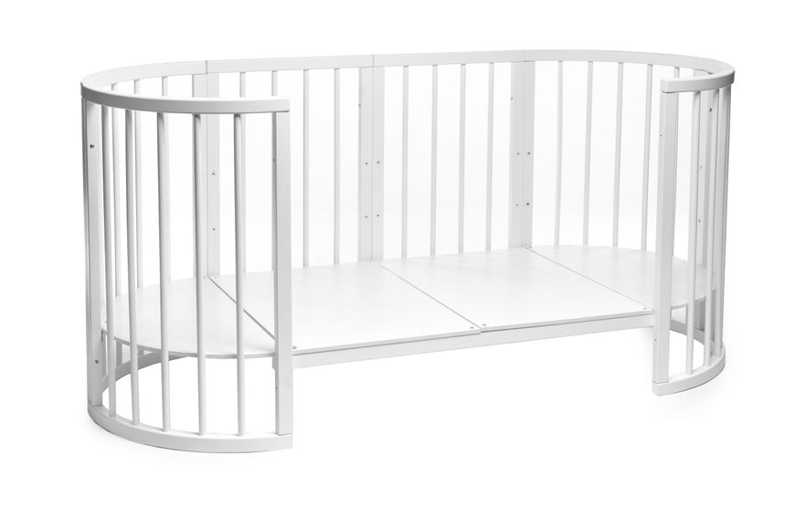 Детская овальная кроватка-трансформер DeSon OBRIY белый DS-501 B фото