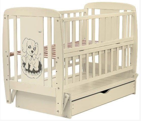 Ліжко Babyroom Собачка DSMYO-3 маятник, ящик, відкидний бік бук слонова кістка DSMYO-3 фото