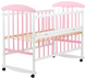 Детская кроватка для новорожденных Наталка ОБРО откидной бок ольха бело-розовая 625499 фото 1