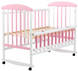 Дитяче ліжечко для новонароджених Наталка ВБРВ відкидний бік вільха біло-рожева 625499 фото 2