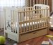 Детская кроватка для новорожденных ДУБОК Жираф с ящиком, маятник, откидной бок бук слоновая кость zhiraf-013 фото