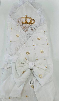Дитячий конверт з вишивкою Золота корона UKL04 фото