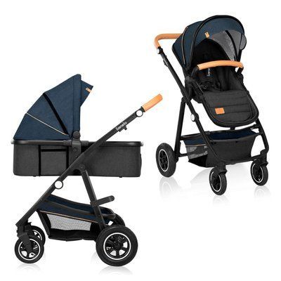 Коляска 2 в 1 Lionelo AMBER 2 LO-AMBER BLUE NAVY (2in1) фото
