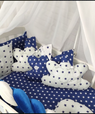 Набір в ліжечко для новонароджених "Косичка Хмарка" Синий KosaHmarSiniy фото