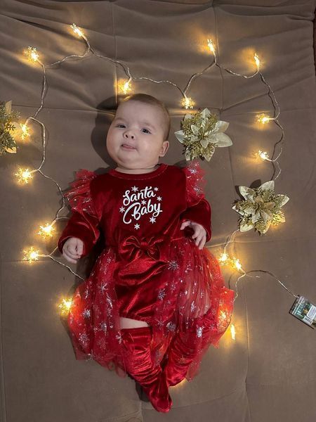 Праздничный комплект для девочки "Santa Baby" &ldquo;Santa Baby&rdquo; 9-12 фото