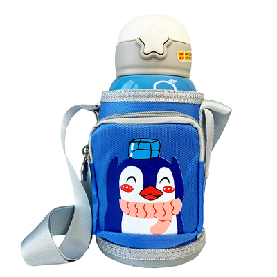Детский термос-поилка в сумке с чашкой 3 в 1 синий 600 ml 0311  siniy 600 ml 0311 фото