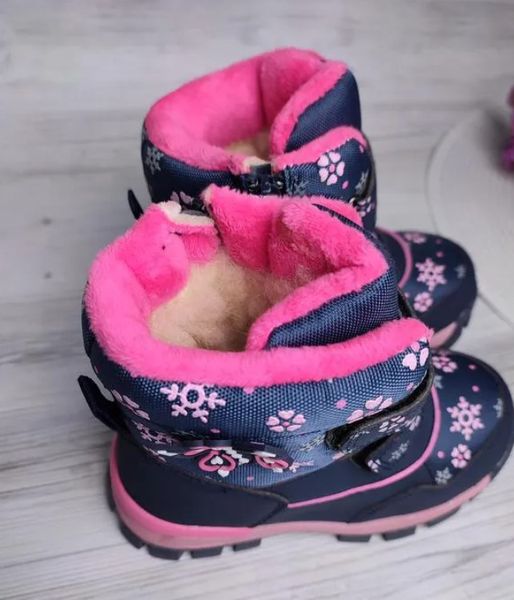 Термо чобітки на дівчинку зимові Сніжинки рожеві 28 р Snezhinki rozovyye 28 р фото