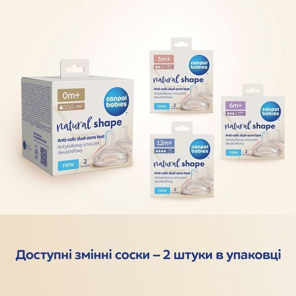 Пляшечка антиколікова Canpol babies Natural Shape з соскою Dual-zone 150 мл 35/400  35/400 фото