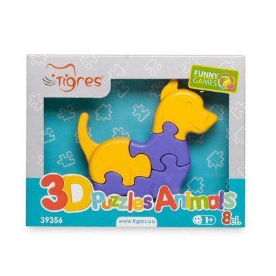 Игрушка развивающая: 3D пазлы-животные (1шт.) &ndash; 8 эл. 39356 фото