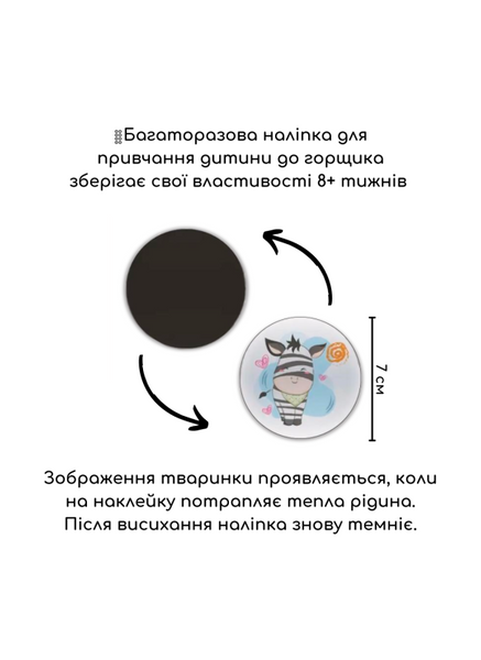 Наліпки для привчання дитини до горщика Тварини 0721 (5 шт.) 2375893208 фото