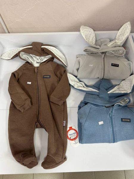 Милый и уютный детский комплект с ушками &laquo;Bunny Baby&raquo; Шоколадный &laquo;Bunny Baby&raquo; Shokoladnyy 6-9 фото