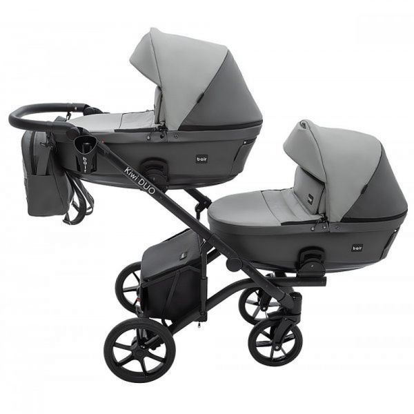Коляска 2 в 1 для двійні Bair Kiwi DUO ECO BKD-21/15 Сірий / графіт 681043 фото