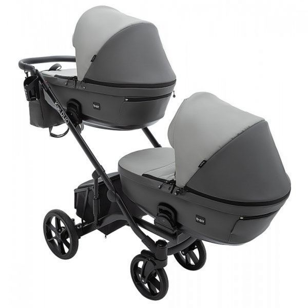 Коляска 2 в 1 для двійні Bair Kiwi DUO ECO BKD-21/15 Сірий / графіт 681043 фото