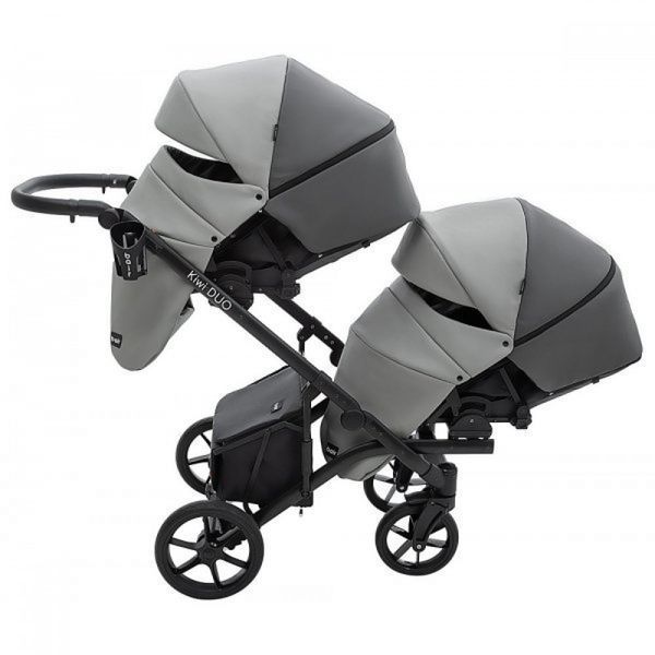 Коляска 2 в 1 для двійні Bair Kiwi DUO ECO BKD-21/15 Сірий / графіт 681043 фото