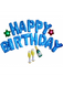 Набір фольгованих кульок Happy Birthday з келихами блакитний 2002 539864371 фото