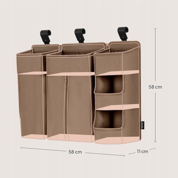 Lionelo Sidepocket Large Beige - Органайзер для ліжечка Lionelo Sidepocket Large Beige  фото