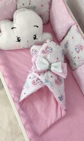 Набір в ліжечко для новонароджених Хмара Рожеве Поні Oblachko Rozovoe Poni фото