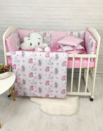 Набор в кроватку для новорожденных Облачко Розовое Пони Oblachko Rozovoe Poni фото
