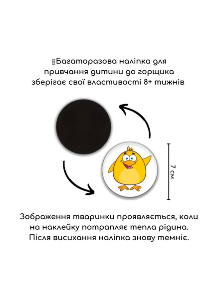 Наліпки для привчання дитини до горщика Діно 0731 (5 шт.) 2798170566 фото