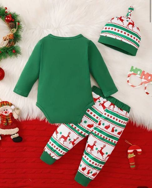 Різдвяний комплект одягу для малюка "Ho Ho Ho" Rizdvyanyy komplekt odyahu dlya malyuka "Ho Ho Ho" 3-6 фото