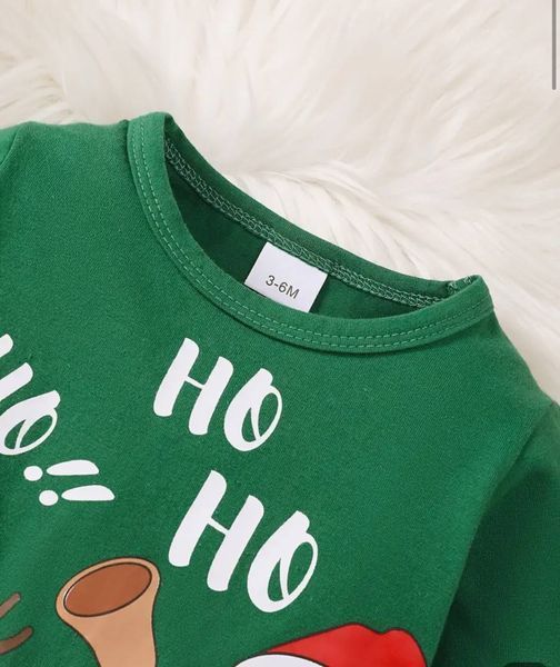Різдвяний комплект одягу для малюка "Ho Ho Ho" Rizdvyanyy komplekt odyahu dlya malyuka "Ho Ho Ho" 3-6 фото