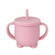 Силиконовая кружка для детей с крышкой и трубочкой розовая 0302 rozheva 0302 фото